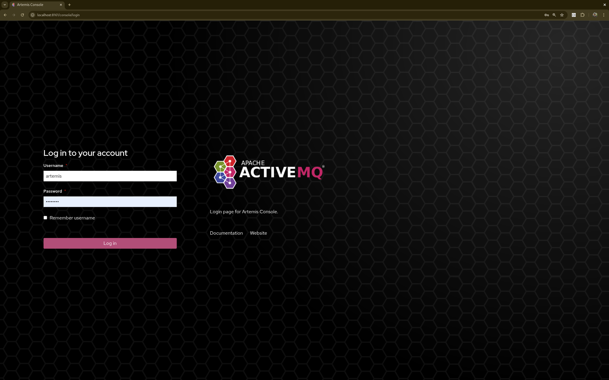 ActiveMQ Artemis Console Login
